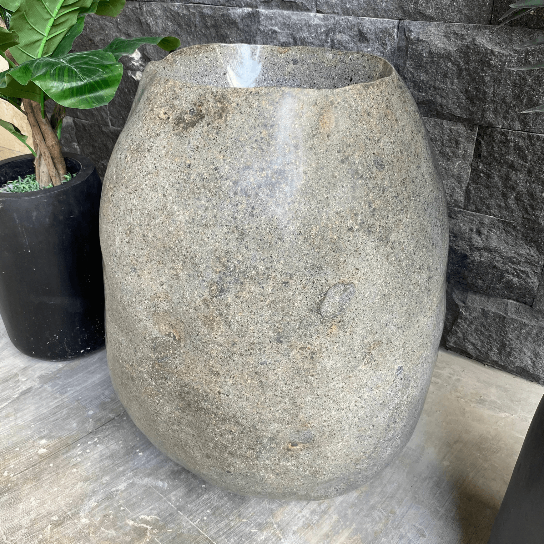 Natural Pedestal Stone Basin