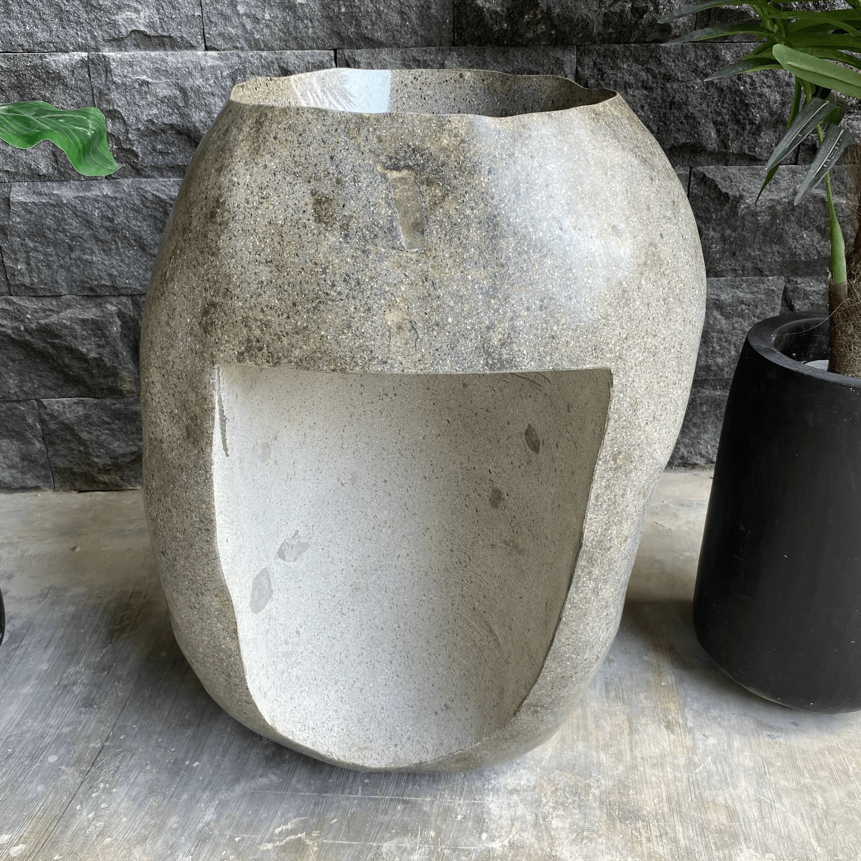 Natural Pedestal Stone Basin