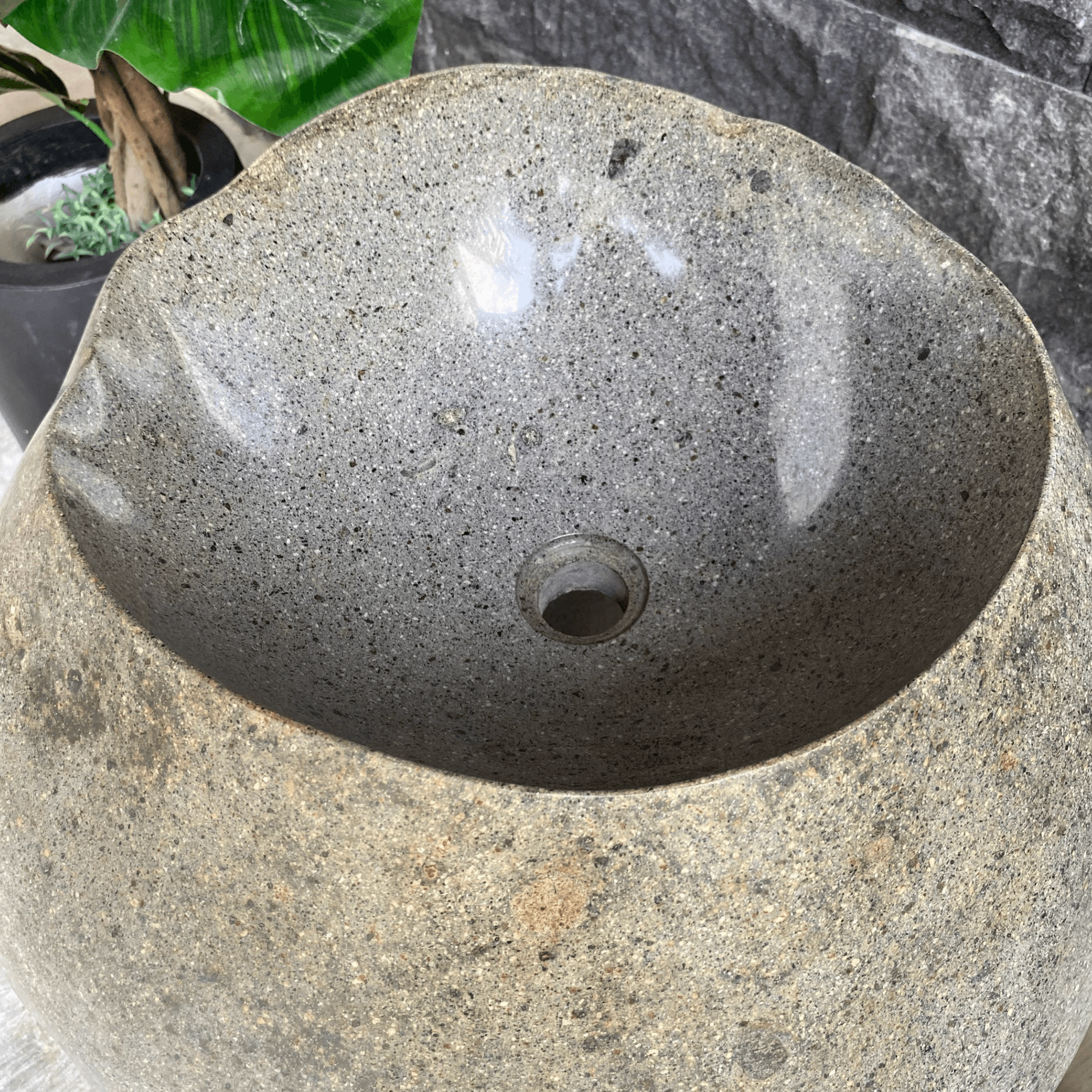 Natural Pedestal Stone Basin