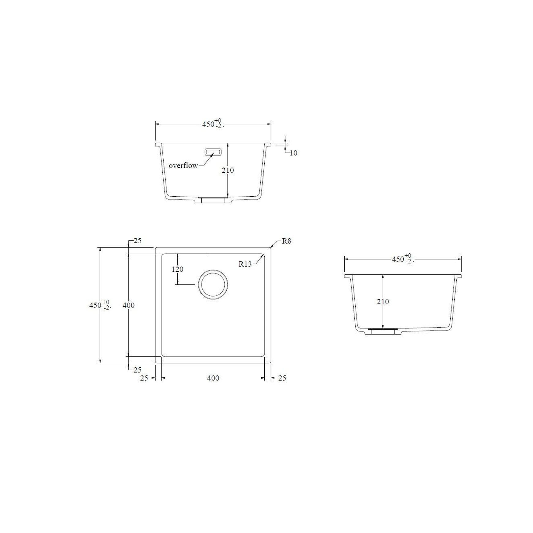 Aura 400x400 Granite Sink