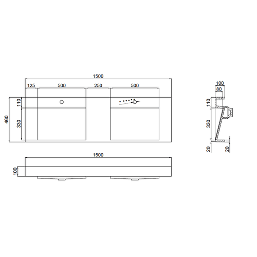 The Ramp Basin - Ramp C100-b 1800mm Double