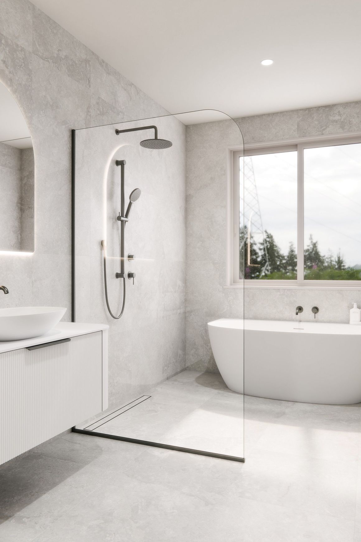 Code Pillar Shower Screen Glass Range | 1200MM