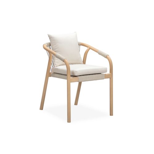 Burnett Outdoor Dining Chair - Eucalyptus / Beige