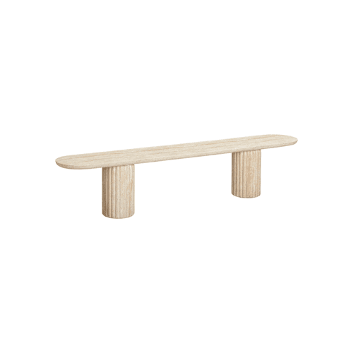 Arlie Outdoor Dining Bench 220cm - Travertine Finish