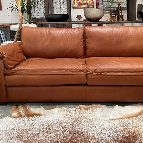Park Sofa Full Grain Tan Leather 2.4M