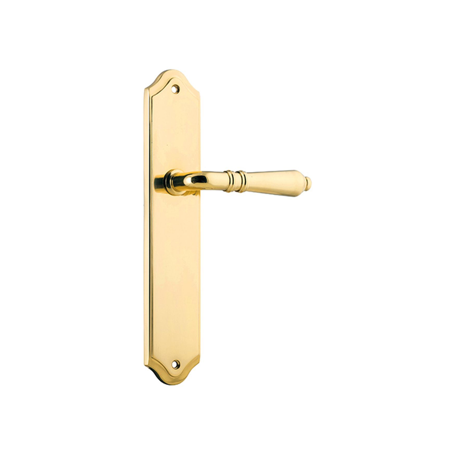 Iver Sarlat Lever on Shouldered Backplate Latch Polished Brass 10212 - Customise to your needs