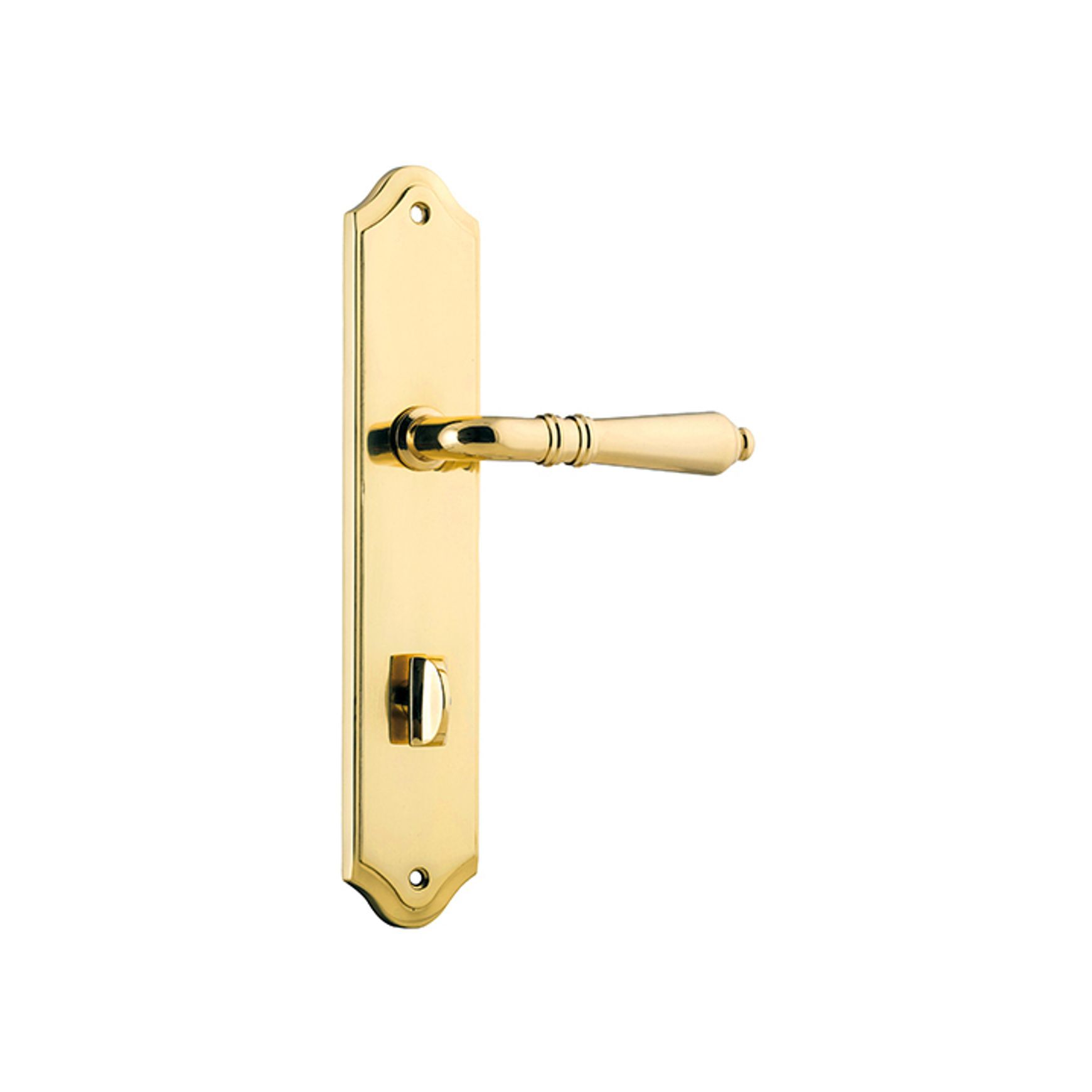 Iver Sarlat Lever on Shouldered Backplate Privacy 85mm Polished Brass 10212P85 - Customise to your needs