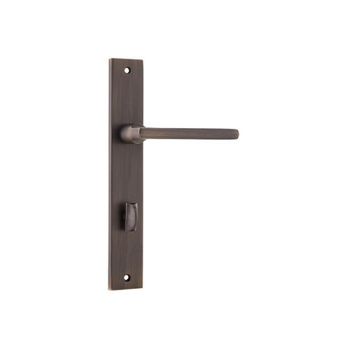 Iver Baltimore Lever on Rectangular Backplate Privacy 85mm Signature Brass 10702P85 - Customise to your need