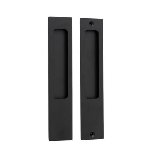 Iver Rectangular Flush Pull Passage Set Matt Black for Sliding Doors 21413 *Pair*