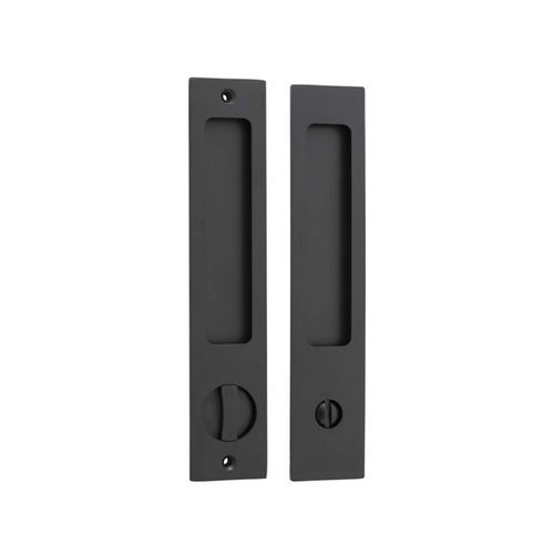 Iver Rectangular Flush Pull Privacy Set Matt Black for Sliding Doors 21413P *Pair*