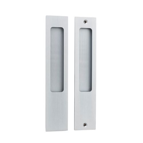 Iver Rectangular Flush Pull Passage Set Brushed Chrome for Sliding Doors 21415 *Pair*