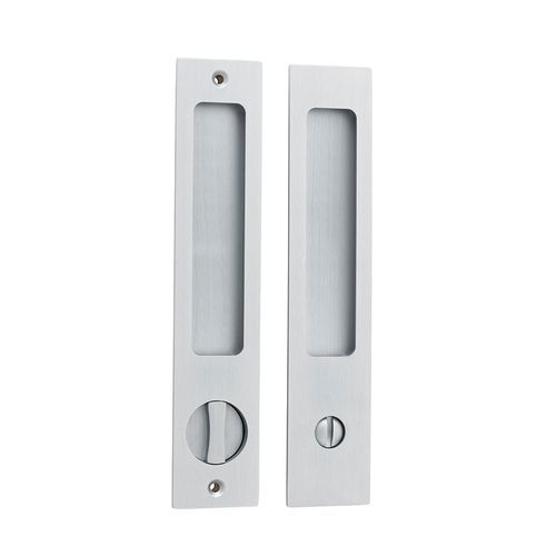 Iver Rectangular Flush Pull Privacy Set Brushed Chrome for Sliding Doors 21415P *Pair*