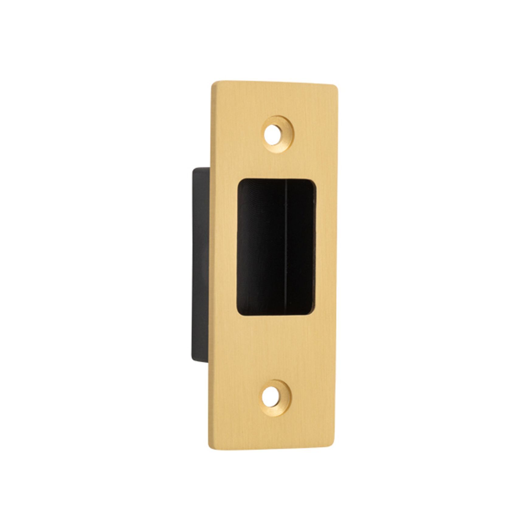 Iver Rectangular Flush Pull Privacy Set Brushed Brass for Sliding Doors 21415P *Pair*