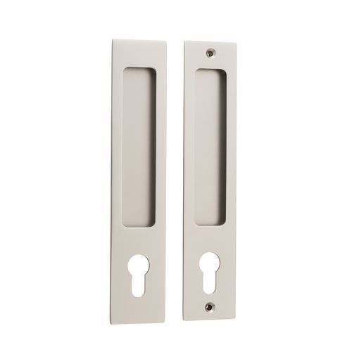 Iver Rectangular Flush Pull Euro Lock Satin Nickel for Sliding Doors 21419E *Pair*
