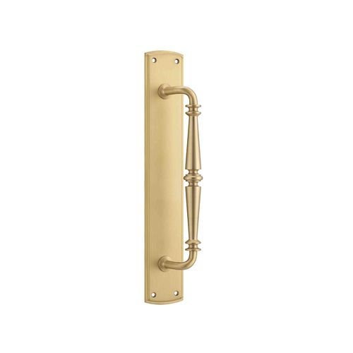 Iver Sarlat Door Pull Handle on Backplate 380mm x 65mm Brushed Brass 4501