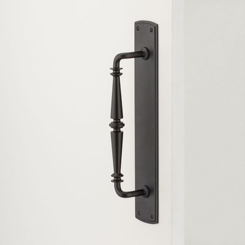 Iver Sarlat Door Pull Handle on Backplate 380mmx65mm Matt Black 9343