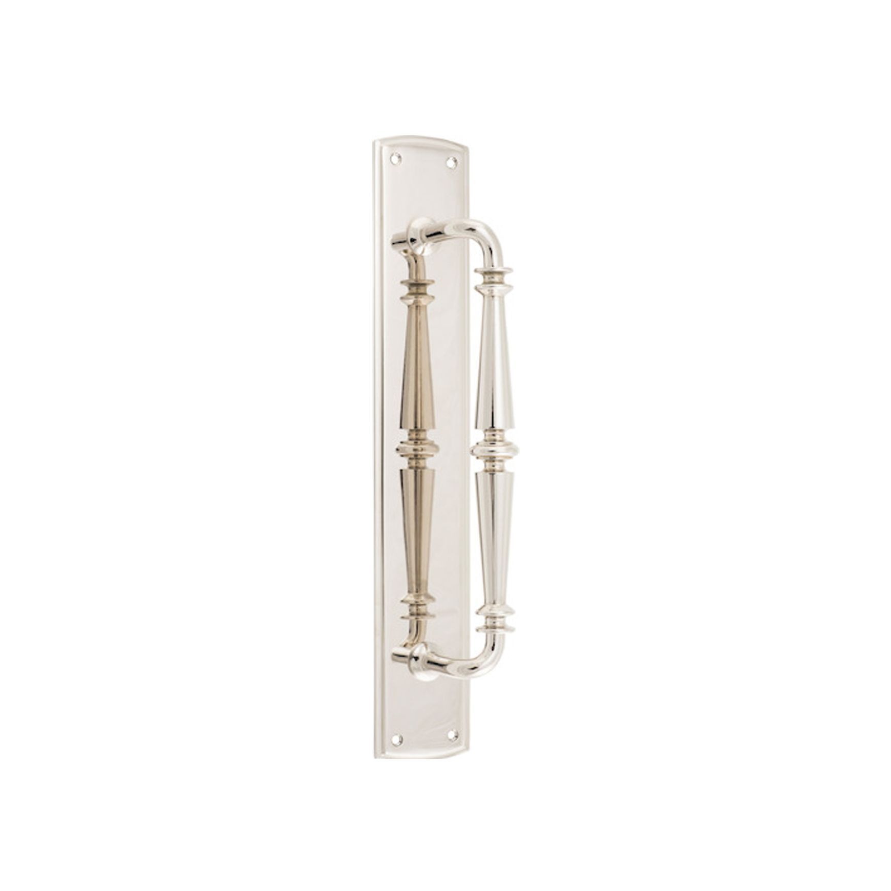 Iver Sarlat Door Pull Handle on Backplate Polished Nickel 380mm x 65mm 9348