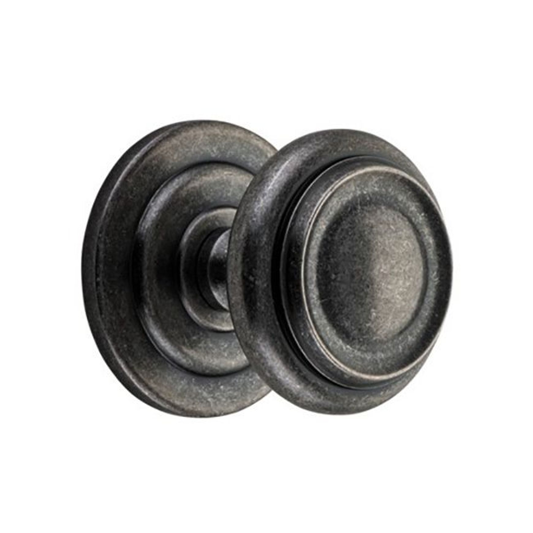 Iver Sarlat Centre Door Knob Distressed Nickel 107mm x 100mm 9407 - Customise to your need