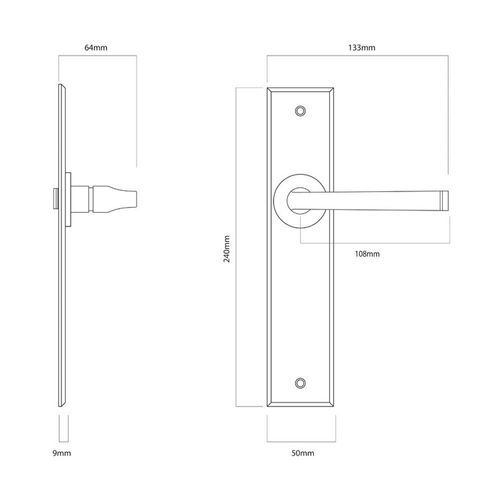 Iver Annecy Door Lever on Chamfered Backplate Bronzed Brass - Customise to your needs