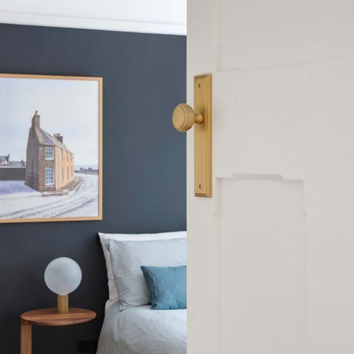 Iver Paddington Door Knob Stepped Backplate Matt Black - Customise to your needs