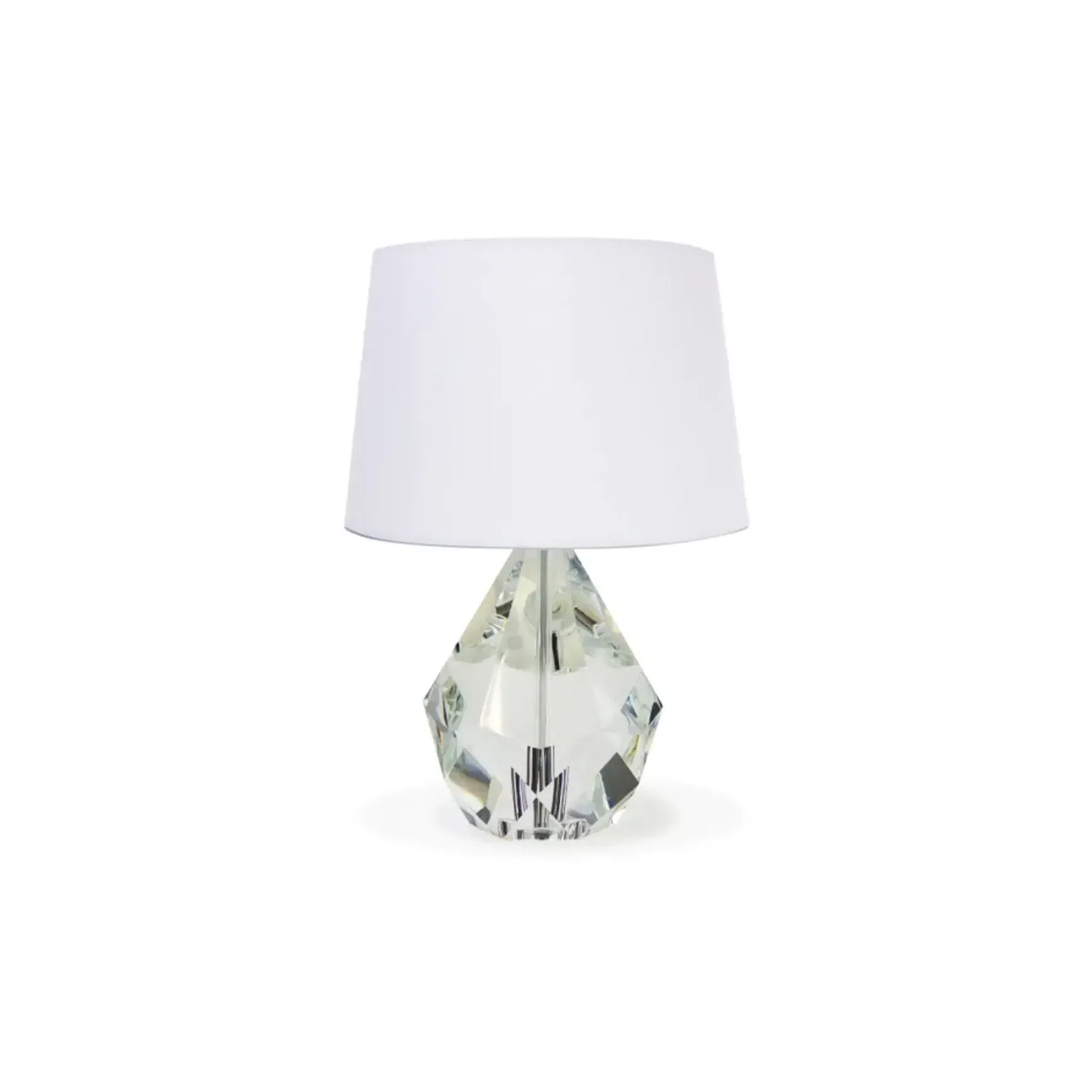Florence Table Lamp - Crystal With White Shade