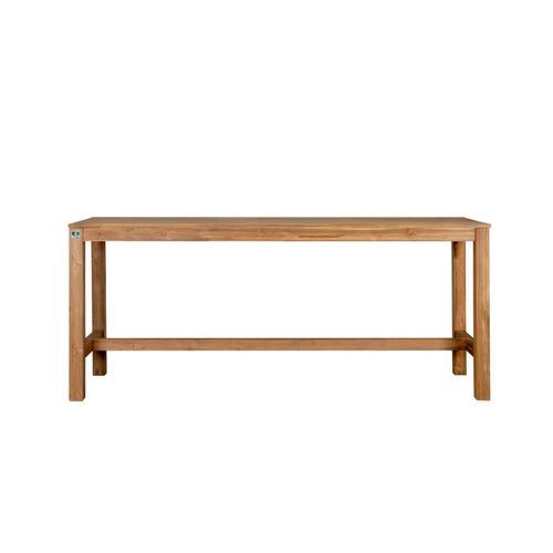 Teak Outdoor Long Bar Leaner Table 250 X 75 X 105cm