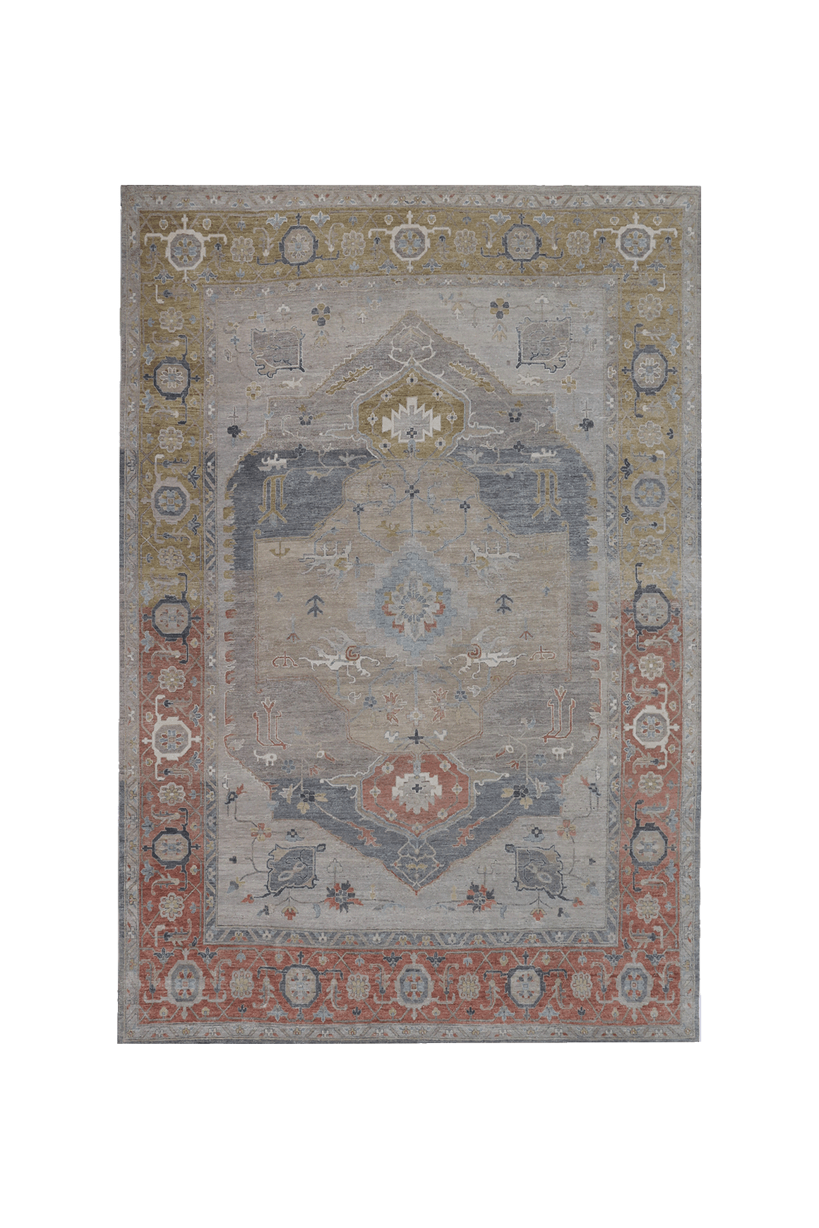 Narcissus Grey Rust Rug l Handknotted Rugs