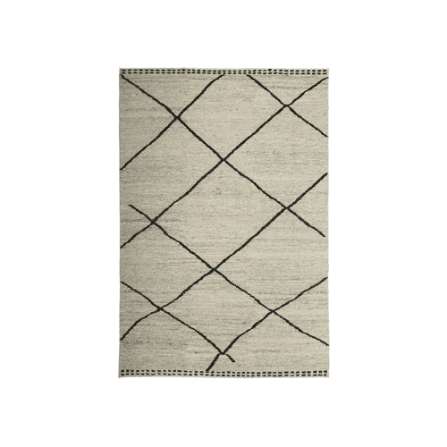 Tribe Home Ridge Rug - Grey and Charcoal | 100% Wool Floor Rug