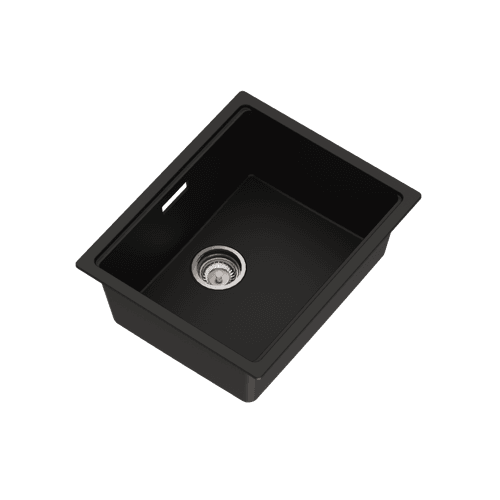 Una Composite 50 Single Sink Matt Black