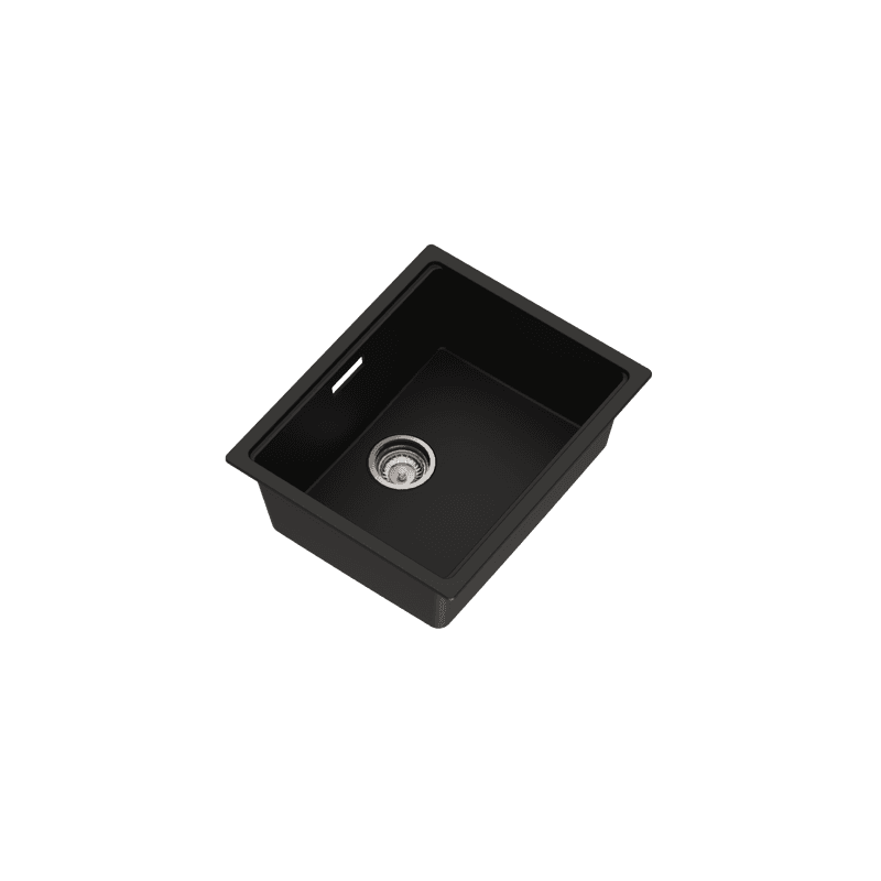 Una Composite 50 Single Sink Matt Black