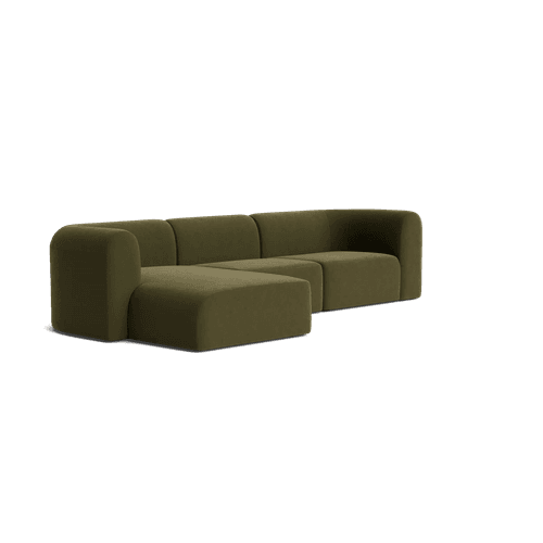 Berg 4 Seater LHF Chaise Sofa - Eden Leaf