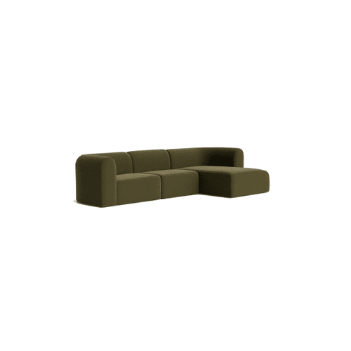 Berg 4 Seater RHF Chaise Sofa - Eden Leaf