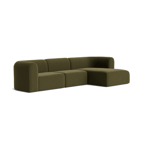 Berg 4 Seater RHF Chaise Sofa - Eden Leaf