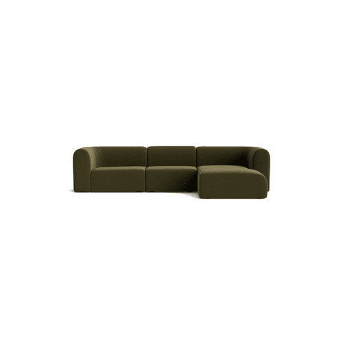 Berg 4 Seater RHF Chaise Sofa - Eden Leaf