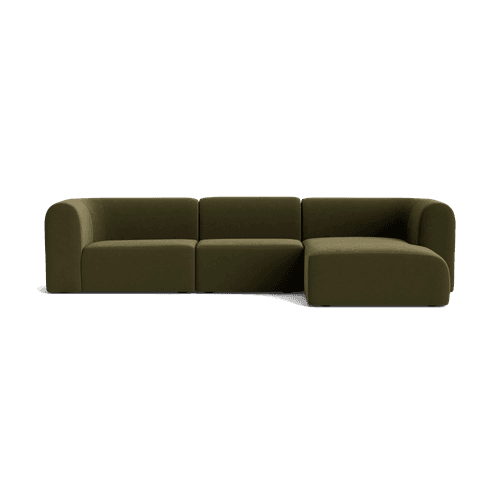 Berg 4 Seater RHF Chaise Sofa - Eden Leaf