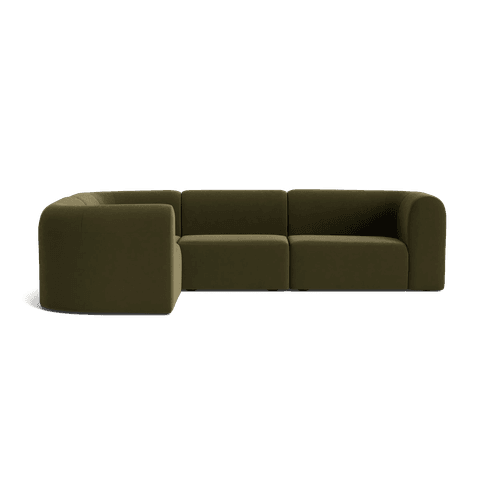 Berg LHF Closed Chaise Sofa - Eden Leaf