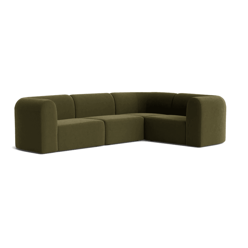 Berg RHF Closed Chaise Sofa - Eden Leaf