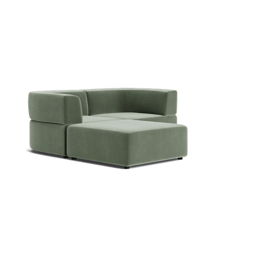 Stretch 3 Seater Chaise Sofa - Opal Ocean