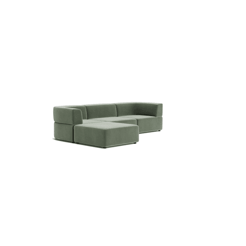 Stretch 4 Seater Chaise Sofa - Opal Ocean