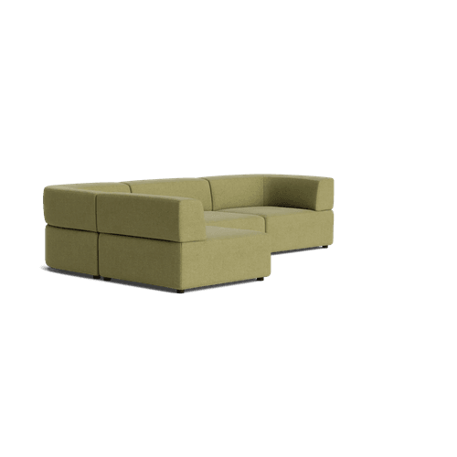 Stretch 4 Seater Open Chaise Sofa - Fossil Eucalyptus