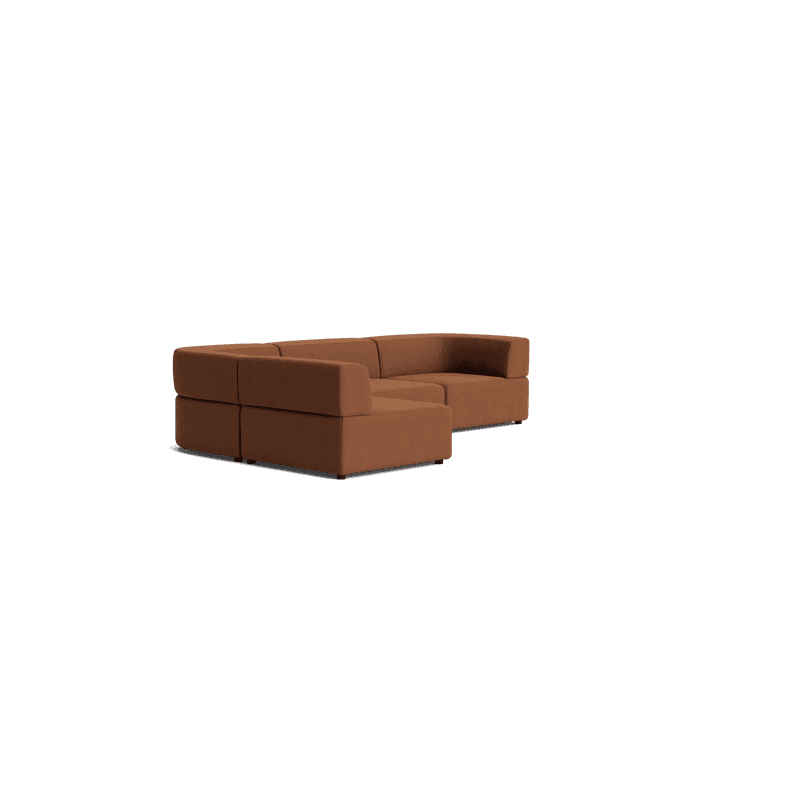 Stretch 4 Seater Open Chaise Sofa - Corduroy Cocoa