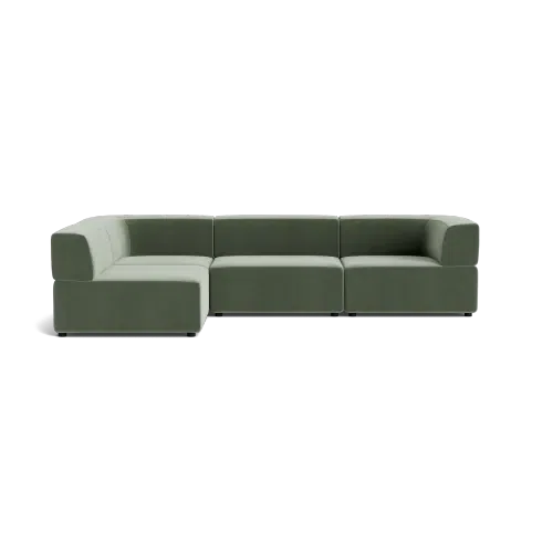 Stretch 4 Seater Open Chaise Sofa - Opal Ocean