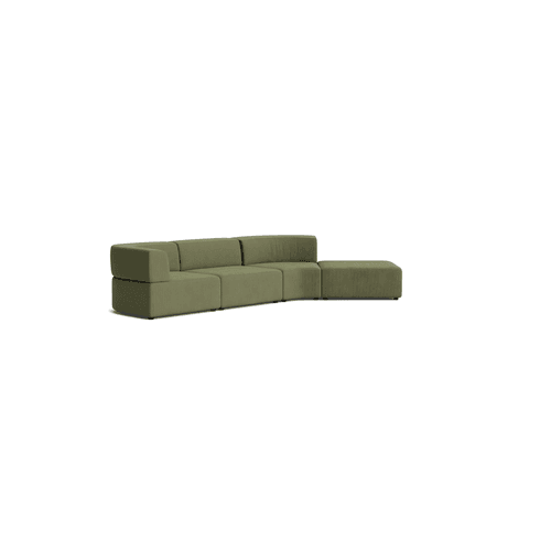 Stretch Open Angled Sofa - Corduroy Forest