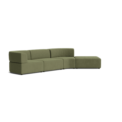 Stretch Open Angled Sofa - Corduroy Forest