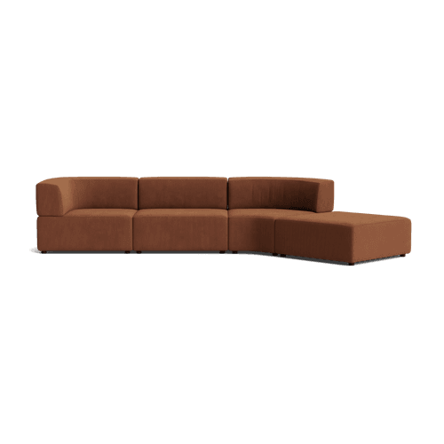 Stretch Open Angled Sofa - Corduroy Cocoa