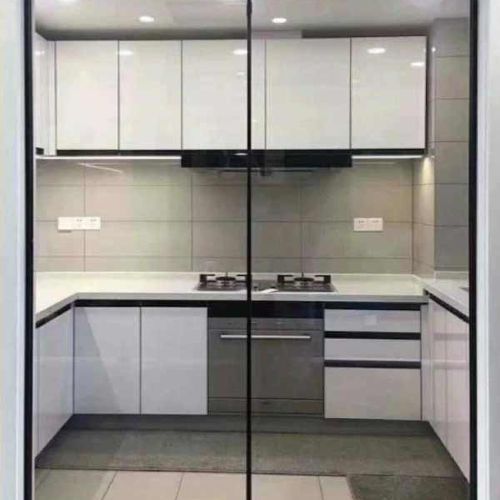 Ultra-clear Toughened Glass Sliding Door With Double Tracks