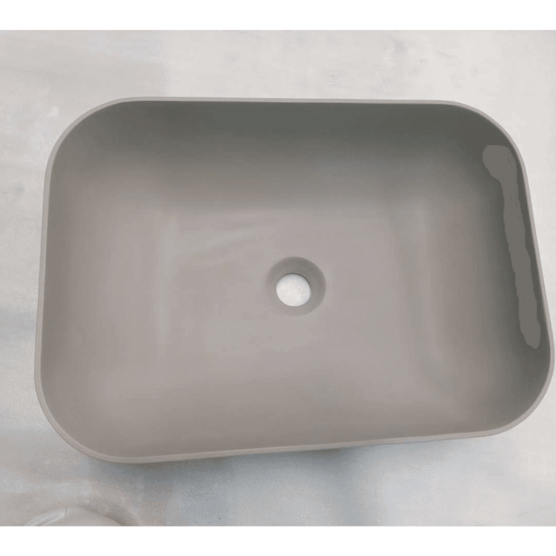 Semi-recessed Rectangle Basin 'Kea' 500mm Solid Surface