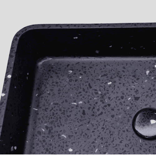 Black Terrazzo 'Altum' Rectangle 500mm Basin