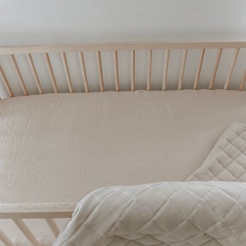 100% French Flax Linen fitted Cot Sheet- Latte