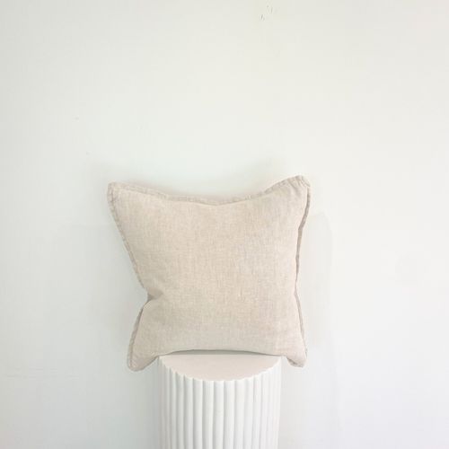 100% Belgium Linen Vintage Washed Cushion - Linen